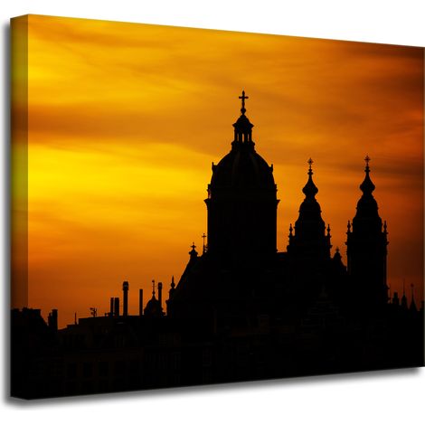 Gemälde auf Leinwand Architektur Rom Sonnenuntergang 50 x 40 cm