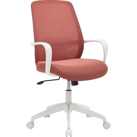 Chaise de bureau - Tissu - Terracotta et blanc - VATISTA (1/5)