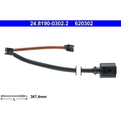 Contact d'avertissement, usure des plaquettes de frein ATE 24.8190-0302.2 AUDI