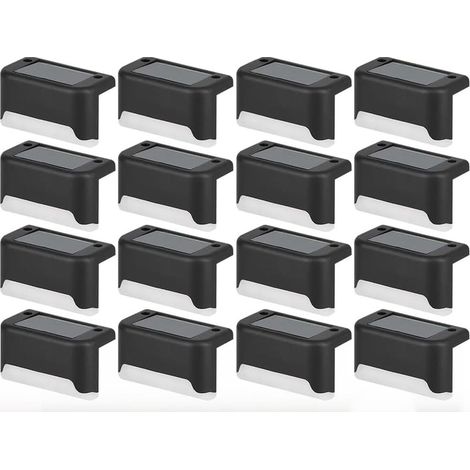 16er-Pack warmweiße LED-Solarleuchten für den Außenbereich – Wasserdichte Solarbeleuchtung für Garten, Treppe, Terrasse, Weg, Garage, Wand und Zaun – Automatisches Einschalten, einfache Installation u (1/5)