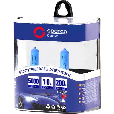SPARCO Coppia lampadine auto h7 12V 55W luce fredda Accessorio Originale (1/2)