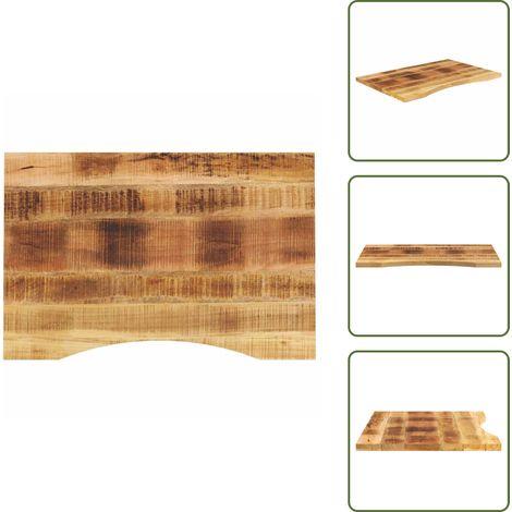 vidaXL Schreibtischplatte mit Aussparung 90x50x2,5 cm Massivholz Mango