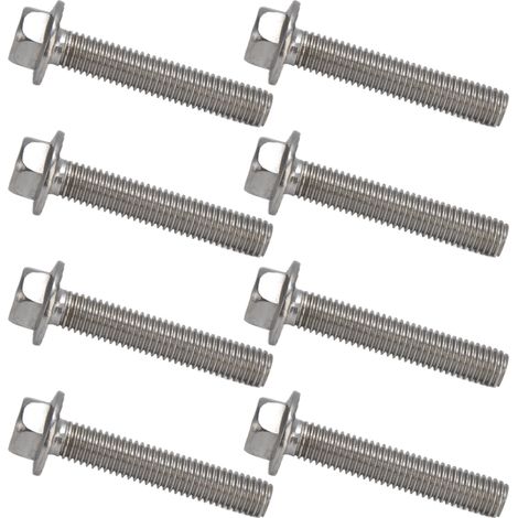 Packung mit 20 Flansch-Sechskantschrauben mit Dichtung, Gewinde M10x1,5, Länge 55 mm, Edelstahl A2-70, DIN 6921 (1/5)