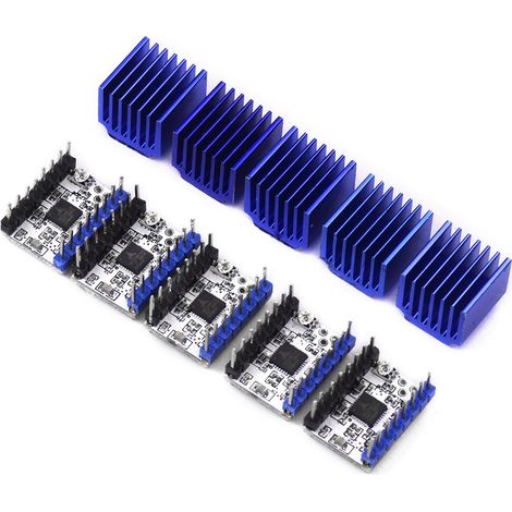 Lot de 5 modules pilotes moteur pas à pas TMC2208 V1.2 avec dissipateurs et tournevis pour imprimante 3D (1/2)