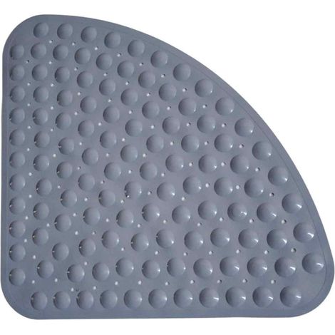 Tapis De Douche Angle 70x70 Cm - Matériau Tpe écologique - 162 Ventouses Et 134 Trous Drainage - Pour Salle De Bain - Gris (1/5)
