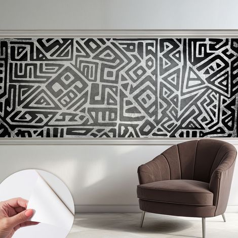 Carta da parati autoadesiva - fotomurale - decorazione parete - murale - adesivo da muro - Labirinto geometrico 250x104 cm (1/5)