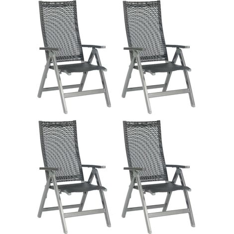 Sonnenpartner 4er-Set Klappsessel Fresno Aluminium/Textilen anthrazit Klappstuhl (1/5)