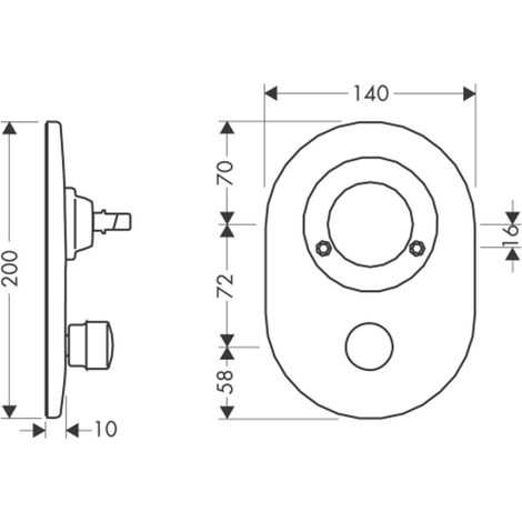 Hansgrohe HG Juego de conversión mezclador de bañera empotrado distancia entre orificios 72 mm cromo, 97332000
