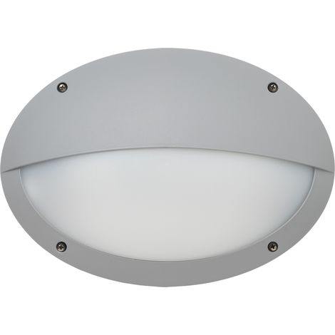 Aplique TEIA Hor. Hood IP66 E27 23W Gris (1/2)