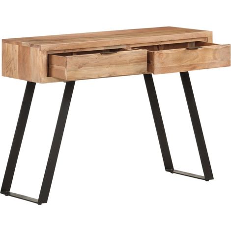 Maison Exclusive - Tavolo Consolle 100x35x76cm in Massello d'Acacia con Bordi Vivi