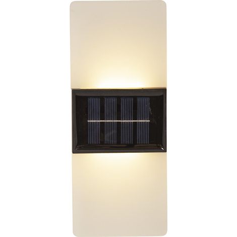Star Trading Lanterne solaire Wally Frost, Applique murale, dépolie, LED, capteur crépusculaire, blanc chaud &amp lumière du jour, extérieur, 20 cm