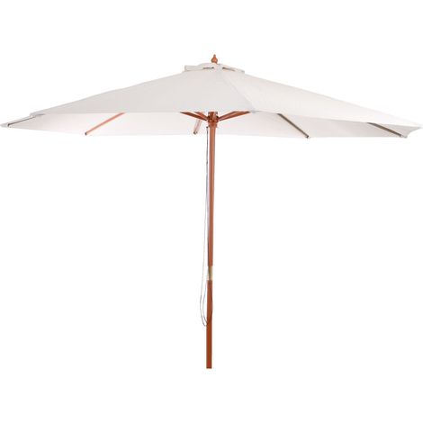 Sonnenschirm Lissabon, Gartenschirm Marktschirm, Ø 3,5m Polyester/Holz 7kg creme (1/5)