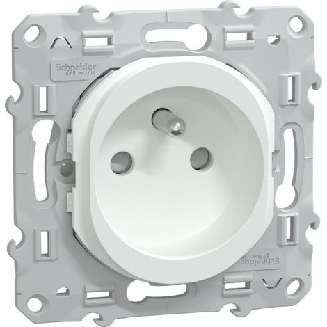 Schneider Electric – Prise de courant à puits 2P+T 16A S320059 – bornes automatiques – fixation par vis – IK04 IP21D – pour câbles 1,5 à 4 mm²
