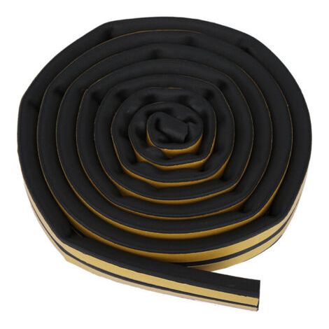 Bande d'étanchéité auto-adhésive 5m pour porte/fenêtre - Caoutchouc EPDM résistant, Noir, 14x12mm (1/4)