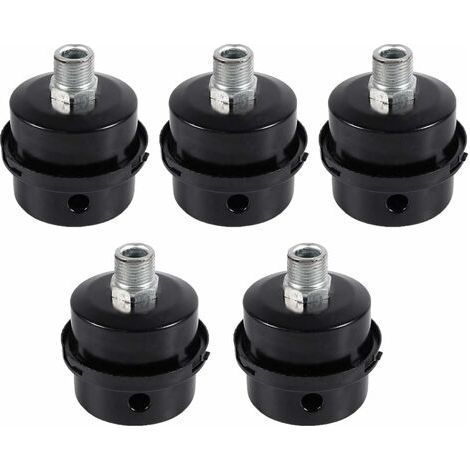 Compresseur d'air Filtre Silencieux,5 Pcs Male Filetage Metal Coque Filtre Silencieux Noir en Métal pour Compresseur d'air (16mm) (1/3)