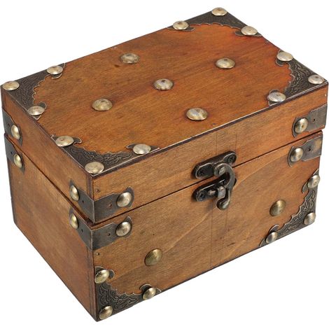 Boîte à Bijoux Vintage Boîte de Rangement pour Maquillage en Bois avec Serrure, Grosse Capacité, Khaki, pour Cosmétiques et Bijoux, Décoration Intérieure Style Antique Chinois (1/5)