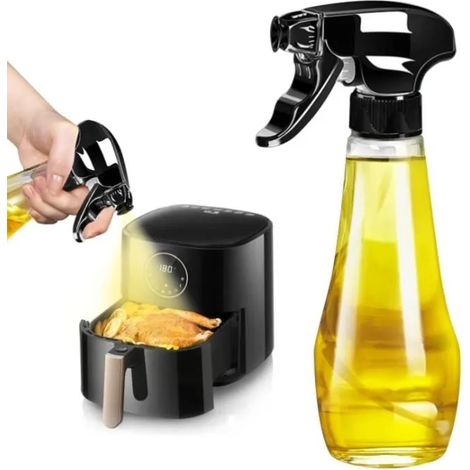 Pulvérisateur d'huile Noir Flacon pulvérisateur d'huile 200ml Amélioré Pulvérisateur d'huile pour huile comestible,vaporisateur (1/4)