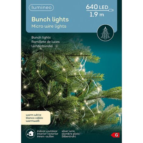 Lumineo Micro-LED Lichterbündel silber 1,9 Meter 640 Lichter - warmweiß (1/5)