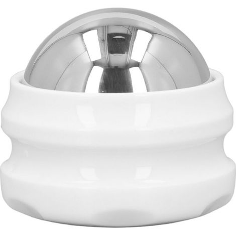 Boule de massage cryothérapie en acier inoxydable 304 - Rouleau de glace et chaud pour soulager douleurs et courbatures - Blanc (1/5)