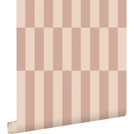 papier peint à rayures vieux rose - ESTAhome (1/5)