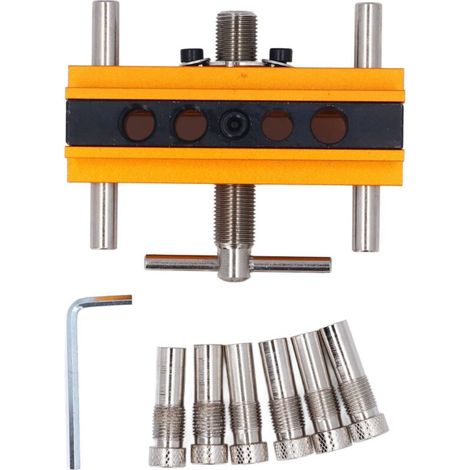 Métrique du Kit de Cheville de Voiture -Central avec une adaptabilité de Bits pour la Perforation de Précision dans les Applications de Travail du Bois (GOLD) (1/5)