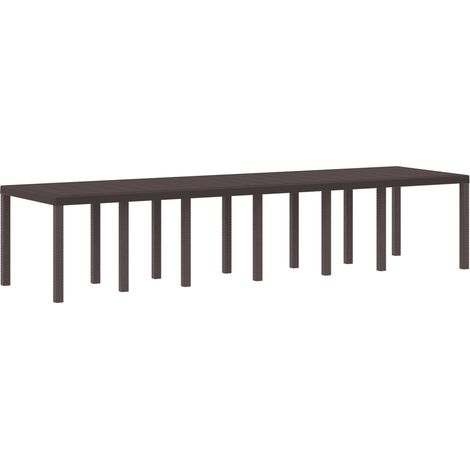 Gartentisch Braun 350 x 100 x 74 cm Poly-Rattan
