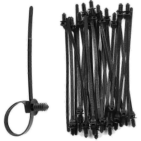 Lot de 100 attaches autobloquantes en nylon pour arbres, à fixation par pression, pour câbles d'intérieur (Tyi JG). (1/5)