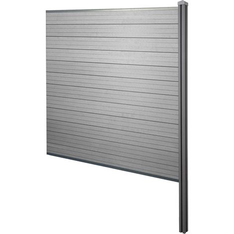 [NON UTILIZZATO] Pannello supplementare frangivento fendivista privacy con montanti alti Sarthe WPC 188cm grigio