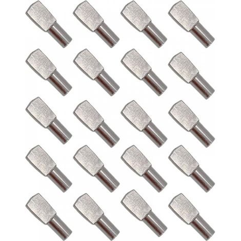 20Pcs Taquet Etagere, Support d'Étagère Étagère Broches Cheville Etagere Supports de Plaque en Métal Nickelé 5mm x 19mm (1/5)