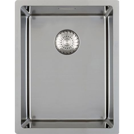 Solido 3D-Spüle CAPP34R10 Edelstahl Spülbecken - Integral-Siebkorbüberlaufventil - 380x440mm