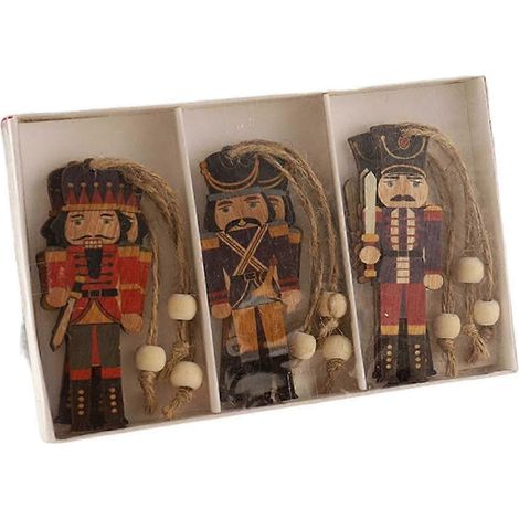 Lot de 9 décorations de Noël Casse-Noisette, pendentif de Noël, petit soldat Casse-Noisette en bois pour les fêtes-style B (1/3)