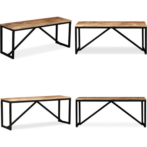 Banc 110 x 35 x 45 cm Bois de manguier massif - Banc Industriel - Banc Entrée - Banc Design - Mobilier Vintage - Banc Bois Massif - Home & Living