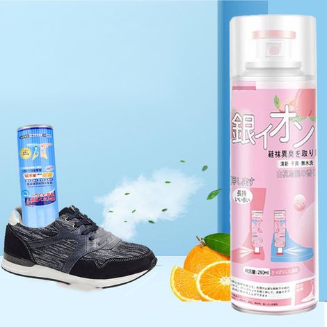 Désodorisant pour chaussures, spray anti-odeurs, idéal pour la maison et les voyages, flacon rose (1/5)