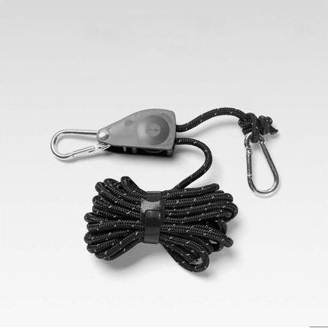 pair Corde de camping solide et rglable portable paquet de 2 cordes de camping avec poulie cliquet couleurs multiples (1/4)
