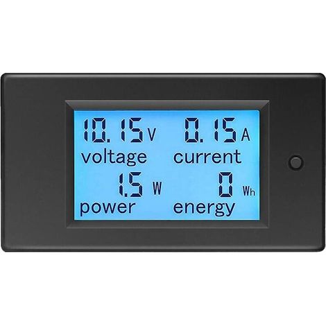 Voltmètre-ampèremètre 12 V CC 6,5-100 V 20 A, testeur de tension et de puissance avec écran LCD numérique, mesure d'énergie CC 20 A (1/5)