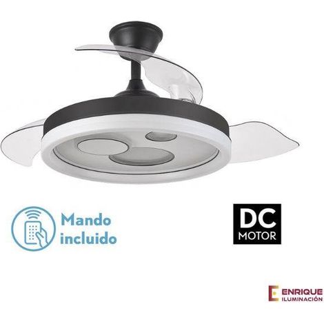 Ventilador Dc Turia 72w 6120lm Negro/blanco 3 Asp.desp. 32/47x50/107d. 3 Colores C/remoto+temporizador+memoria (1/5)