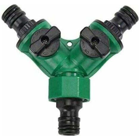 3/4"Y Distributeur 2 Voies pour Tuyaux d'arrosage, Répartiteur d'eau pour Tous Les Robinets, Universel, Réglable (1/5)