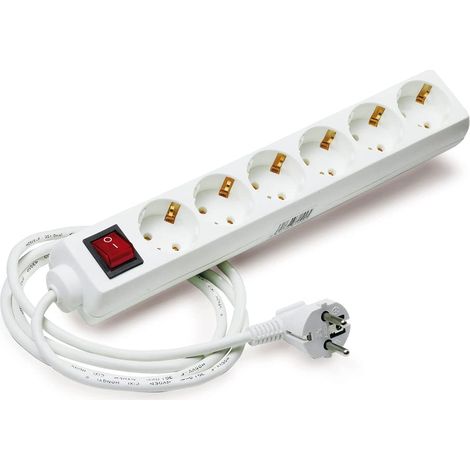 base de 6 base Multiprise 2p + t avec interrupteur
