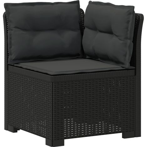 vidaXL Sillón Individual de Jardín con Cojines Apariencia de Ratan PP (1/2)