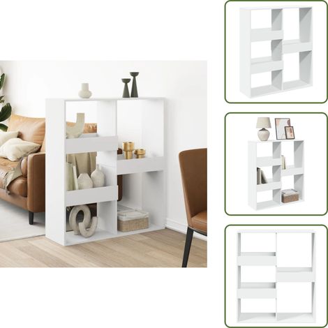 Cloison de séparation blanc 100x33x115 cm bois d'ingénierie - Cloison De Séparation - Cloisons De Séparation - Séparateur De Pièce - Cloison De Bureau (1/5)