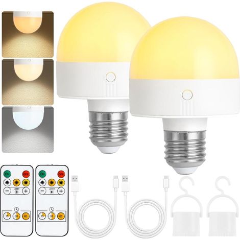 Ampoule rechargeable télécommande- culot magnétique LED E27/E26 détachable- sans fil 3 températures- 2 qualité garantie (1/5)