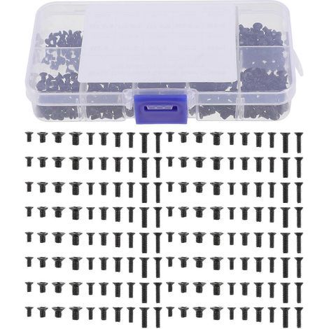 1 Satz flache Senkkopfschrauben für Laptops – 13 x 6,5 cm – Schwarz (1/3)