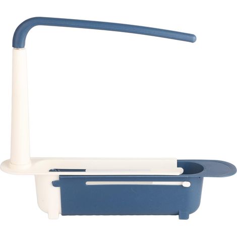 Kitchen Sink Sponge Holder, Sink Organizer, Telescopic Sponge Holder for Sink Storage, Suitable for 32-45cm Sink (Blue) (1/5)