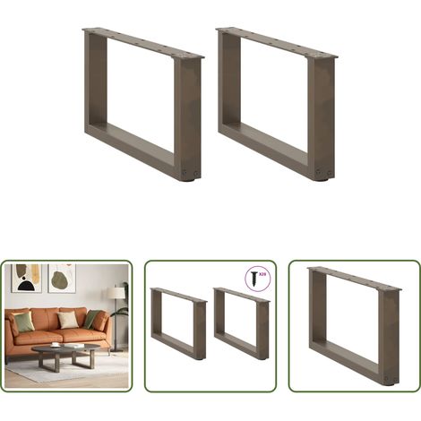 vidaXL Patas para mesa de centro en forma de U (2 unidades, acero natural, 70 x 30-31 cm) (1/5)