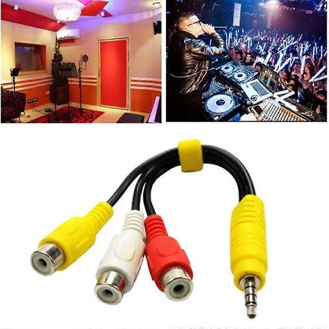 Câble audio 3,5 mm vers 3 RCA câble adaptateur 3,5 mm pour amplificateurs home cinéma (1/4)