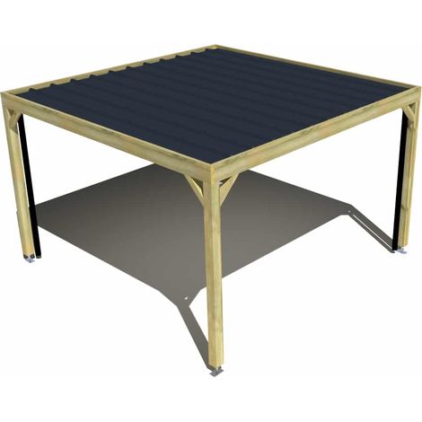 Carport bois • 4m x 4m • indépendante • sens largeur • livraison comprise (1/3)