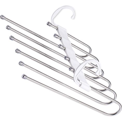 Séchoir à Pantalons Pliable Multifonctionnel, Support de Rangement à Plusieurs Niveaux pour Cintres de Pantalons, Organisateur d'Armoire Pliable (1/5)