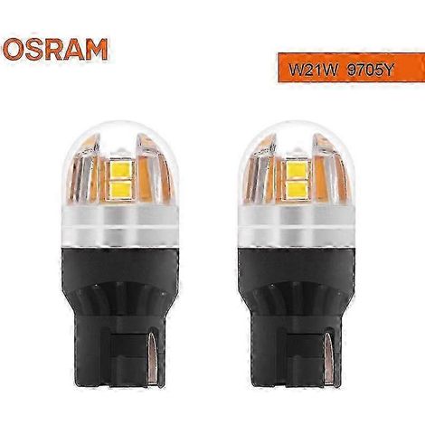 Ampoules LED OSRAM T20 W21W WY21W W21/5W pour clignotants, feux de recul et feux stop de voiture (7440 7443 LEDriving SL). (1/5)