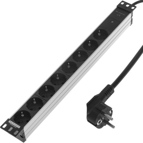 RackMatic - Barre multiprise per serveur rack 19" avec 8 Schuko aluminium (1/5)