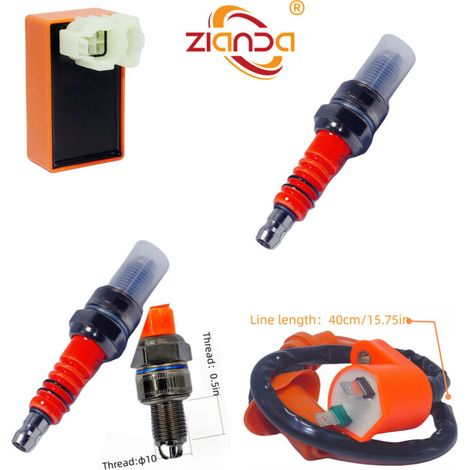 Bobine d'allumage pour moto 30510-HM5-630, compatible avec les moteurs GY6 50-150 cm³ et les quads. Kit d'allumage haute tension pour moteur GY6. (1/5)